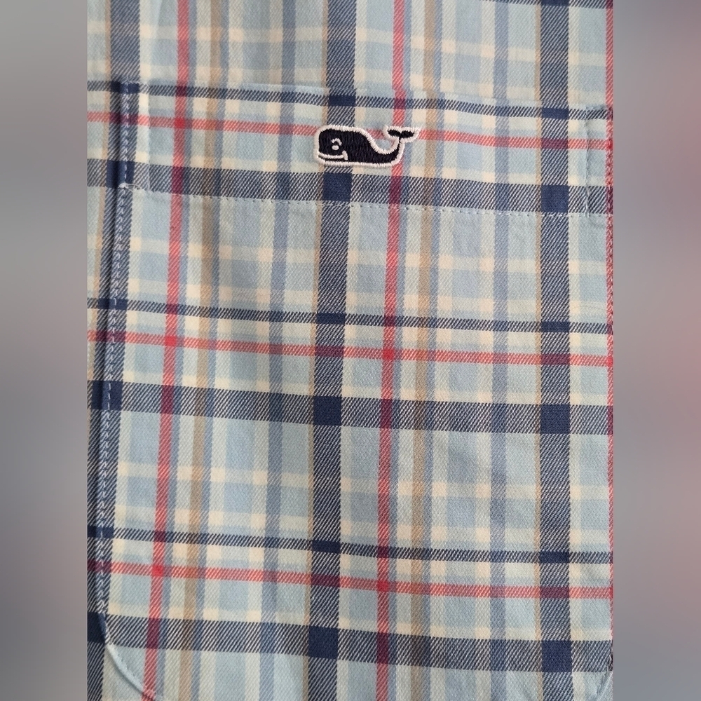 Vineyard Vines Mens Large Classic Fit Tucker Pink/blue Shirt - Picture 3 of 10
